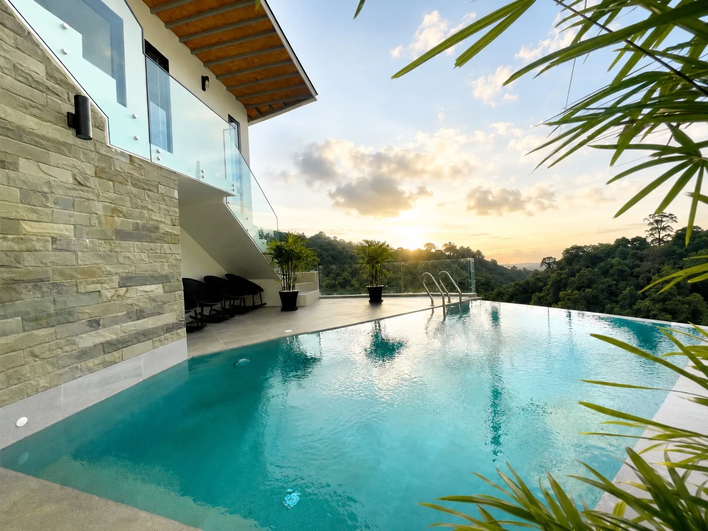 Mali Thai Top Sea View Kata private pool at sunset